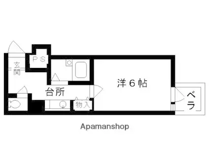 リバティ大和大路(1K/1階)の間取り写真