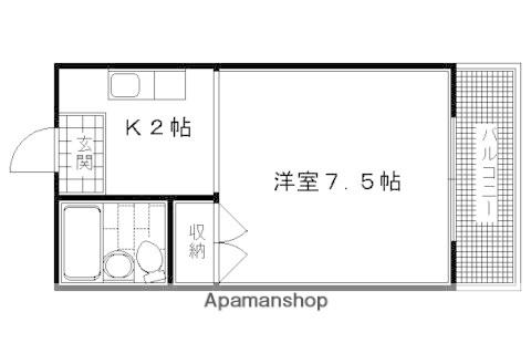 高相マンション(1K/3階)の間取り写真