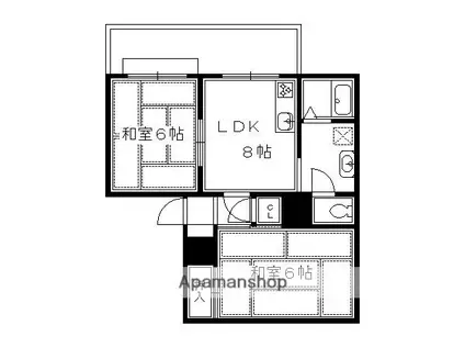タウニィ松尾(2LDK/2階)の間取り写真