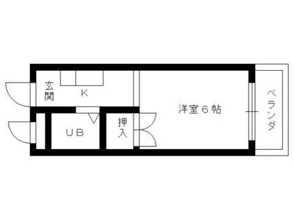 洛西みやびビル(1K/3階)の間取り写真
