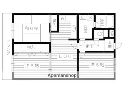 ロイヤルコートワダ(3DK/2階)の間取り写真