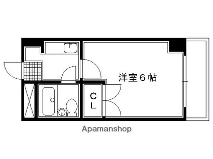 ウエストHILL TAKATSUKA(1K/3階)の間取り写真