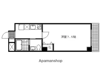フラッティ今出川天神(1K/3階)の間取り写真