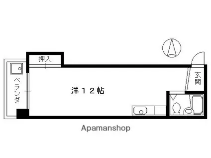 美光レジデンス(ワンルーム/2階)の間取り写真