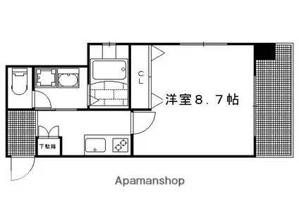 ベラジオ西陣聚楽(1K/4階)の間取り写真