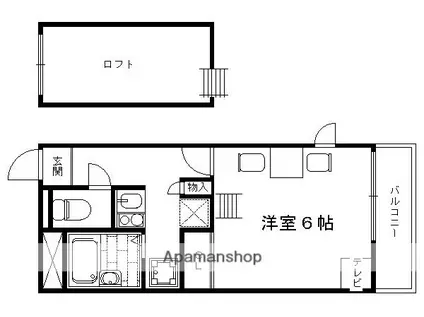 西大路マンション(1K/2階)の間取り写真