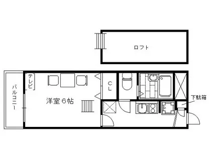 レオパレスモンフレール(1K/1階)の間取り写真