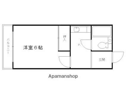 YTハウス(1K/4階)の間取り写真