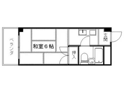 ヴィラ矢杉(1K/5階)の間取り写真