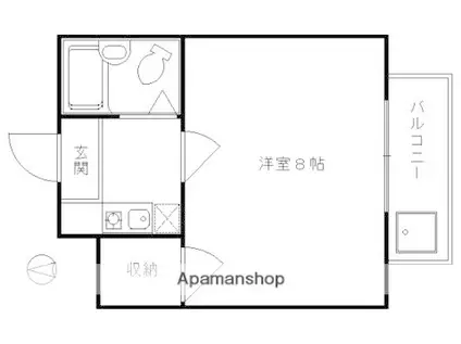 クロール二条(1K/3階)の間取り写真