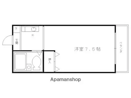 ドミ大田(1K/5階)の間取り写真