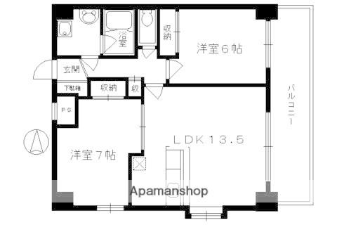 下京区西七条掛越町マンション(2LDK/11階)の間取り写真