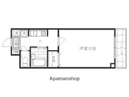 カーサクレール(1K/3階)の間取り写真
