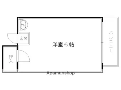 サンプラザ(ワンルーム/3階)の間取り写真
