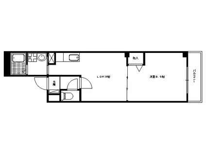 ミルメゾンT(1LDK/3階)の間取り写真