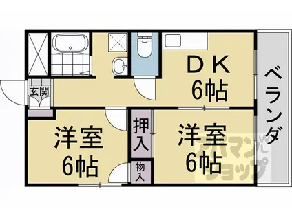 パレット御池(2DK/3階)の間取り写真