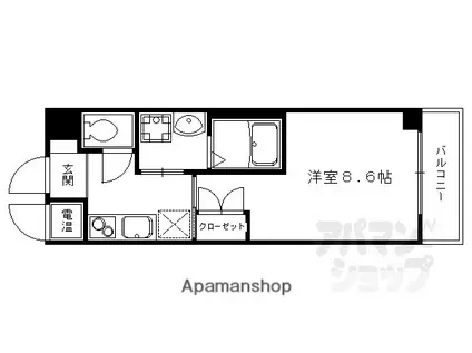 ECO・VILLAGE上賀茂(1K/2階)の間取り写真