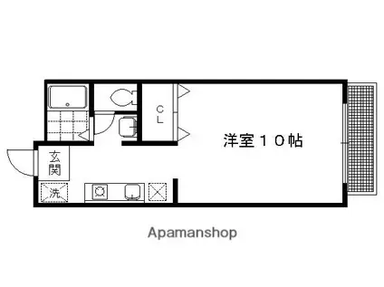 ポエム1番館(1K/2階)の間取り写真