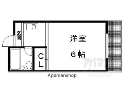 セブンスパークアパートメント(1K/4階)の間取り写真