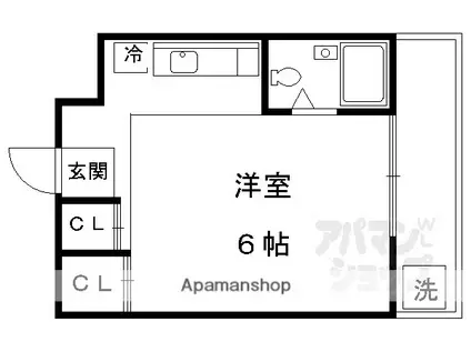 カーサ船岡山(ワンルーム/1階)の間取り写真