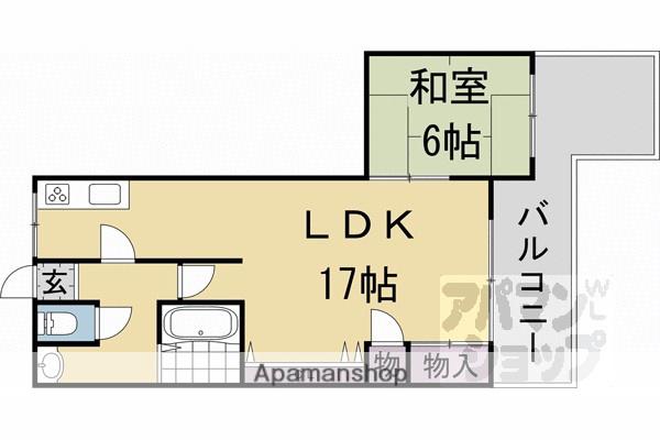 シャルマン北白川銀閣ハイツ(1LDK/4階)の間取り写真