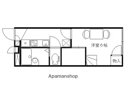 レオパレスウェルスTEN(1K/1階)の間取り写真