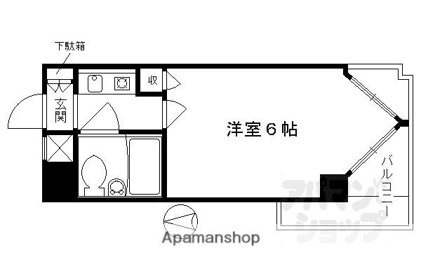 ライオンズマンション京都三条第2(1K/3階)の間取り写真