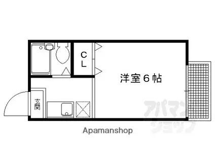 サンシティ西賀茂(1K/2階)の間取り写真