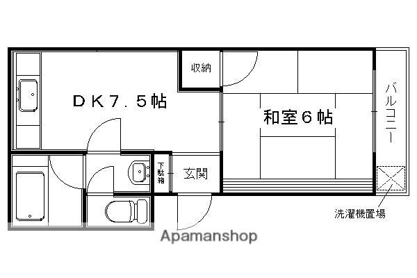 乾ハイツ(1DK/4階)の間取り写真