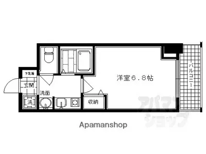 ベラジオ河原町御池(1K/5階)の間取り写真