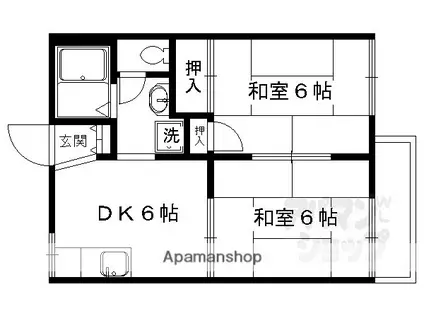 タウニィ衣笠(2DK/1階)の間取り写真