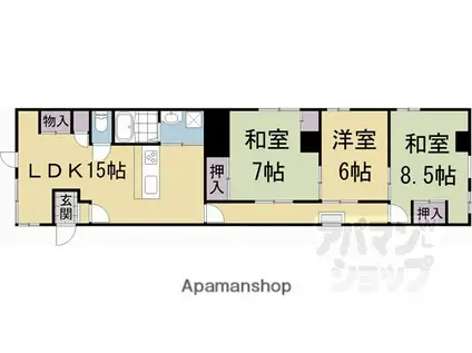 フジキビル(3LDK/2階)の間取り写真