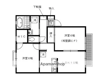 キャピタルマーサー(2LDK/1階)の間取り写真