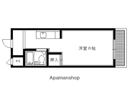 コルザ河村(1K/4階)の間取り写真