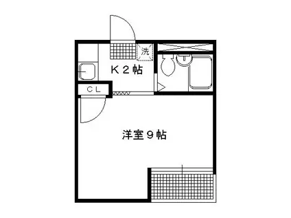シャンブル(1K/3階)の間取り写真