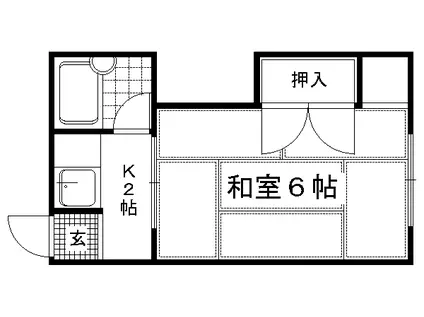 たつみ3号棟(1K/1階)の間取り写真