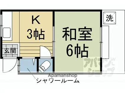 丁子ハイツ(1K/1階)の間取り写真