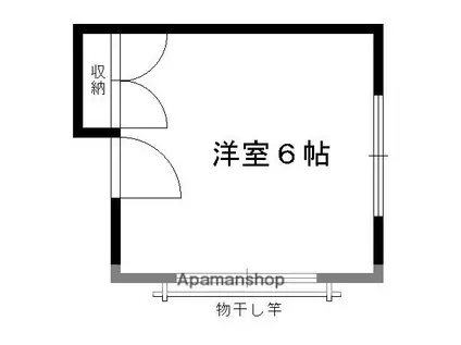 神山荘(ワンルーム/1階)の間取り写真