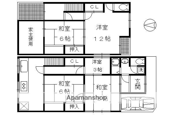 京福北野線 北野白梅町駅 徒歩24分 2階建 築101年(5DK)の間取り写真