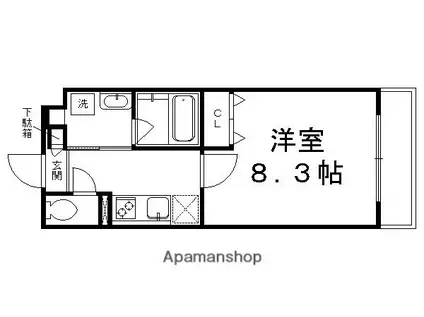 セレッソ長者町(1K/3階)の間取り写真