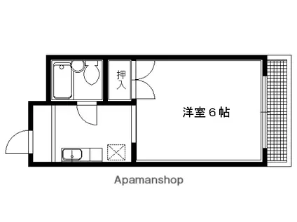 ポルト壱番館(1K/1階)の間取り写真