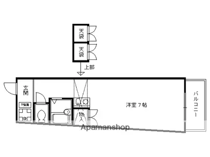 キャッスル21(1K/2階)の間取り写真
