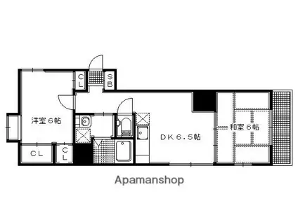 コーポ岩倉(2DK/2階)の間取り写真