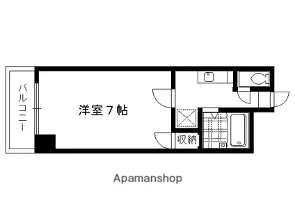 フォーレスト高野(1K/2階)の間取り写真