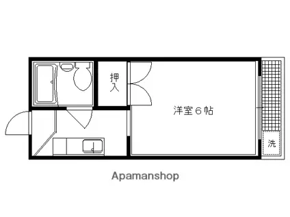 ロイヤルコーポタカハラ(1K/4階)の間取り写真