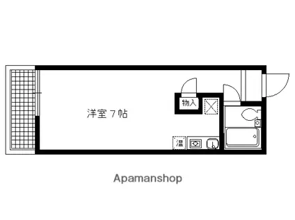 パインフィールド北白川I(ワンルーム/2階)の間取り写真