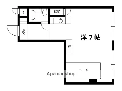 松屋レジデンス百万遍(1K/6階)の間取り写真