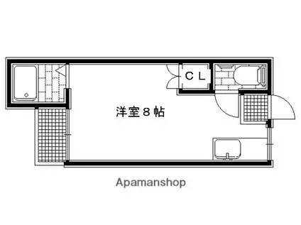 加茂ハイツ(1K/1階)の間取り写真