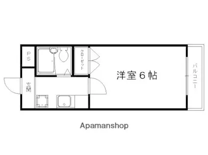 衣笠ホワイトハイム(1K/3階)の間取り写真