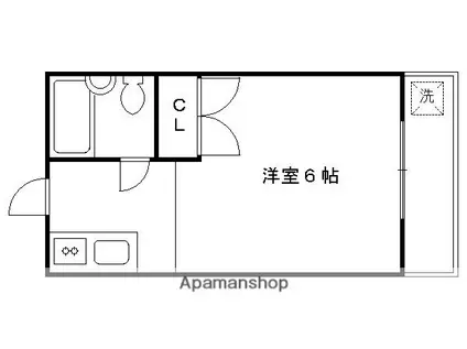 コーポラス二条(1K/3階)の間取り写真